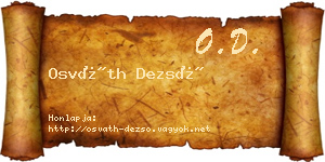 Osváth Dezső névjegykártya