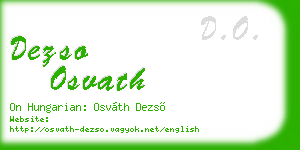 dezso osvath business card